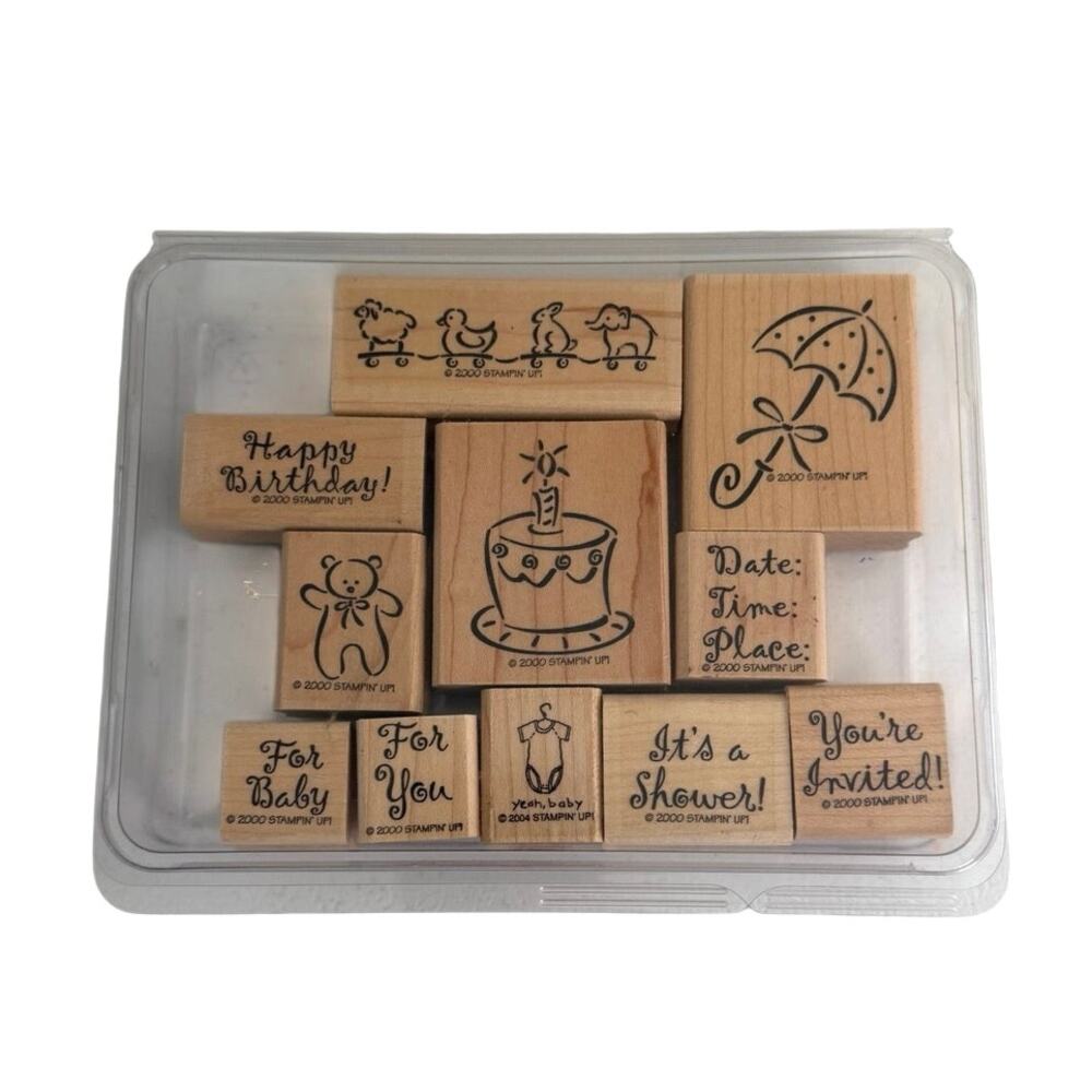 Stampin’ Up wooden stamps set of 11 “announcements” - Picture 5 of 5